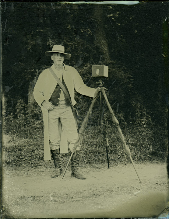 Falco with Pinhole Camera. Ambrotype Photograph by Tim Harrington