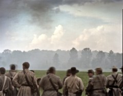 Confederate re-enactors during a reenactment of the Battle of Shiloh in Michie, TN. 2012