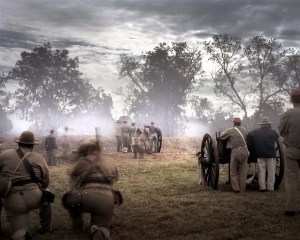Confederate reenactors defend "Fort Wagner" at Boone Hall Plantation, SC