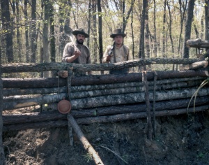 Reenactors construct Civil War era earthworks in Mosley, Virginia 2014