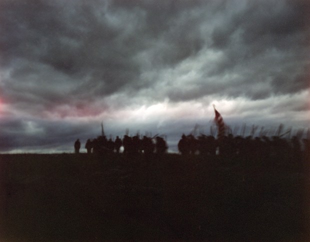 Reenactors on the march in the Shenandoah Valley 2014