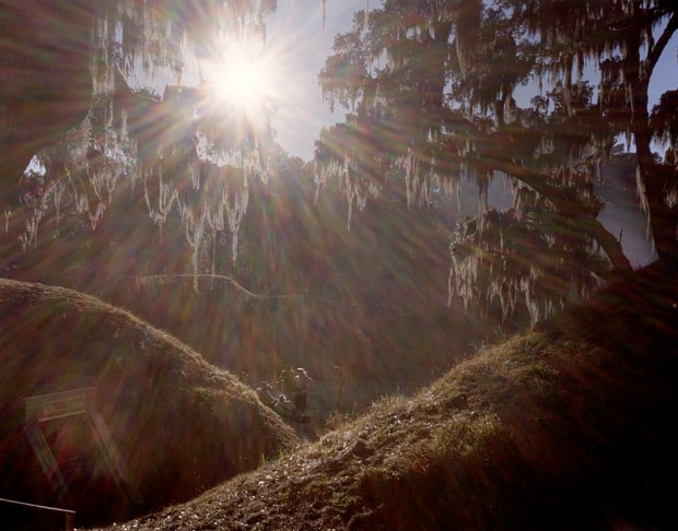 Reenactors within the earthen walls of Fort McAllister, Richmond Hill, Georgia 2014