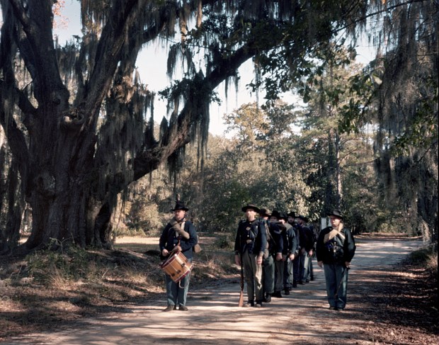 Union troops on the march in Richmond Hill, Georgia 2014