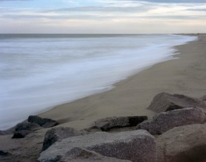 in 1865 the Union Navy filled the sea here opposite Fort Fisher