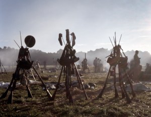 Confederates behind their earthworks in Henrico Co, Va 2014