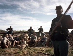 Captured Confederates under guard in Henrico Co, Va 2014