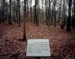 The centennial plaque marking Lee's Last Bivouac