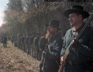 Union reenactors take the impression of Sherman's western army at Bentonville, North Carolina 2015