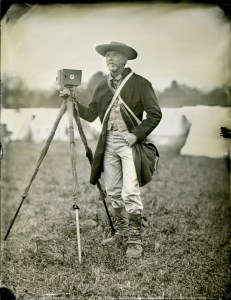 Falco with the pinhole camera at Cedar Creek - tintype photo by Tim Harrington